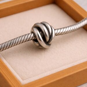 Trollbeads Sterling Silver .925 Lucky Knot Spiral Bead Charm EUC LAA #248